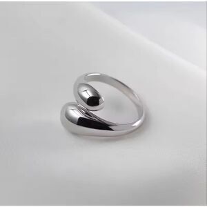 Sculptural Silver Open Ring Modern Minimalist Statement Adjustable Designer